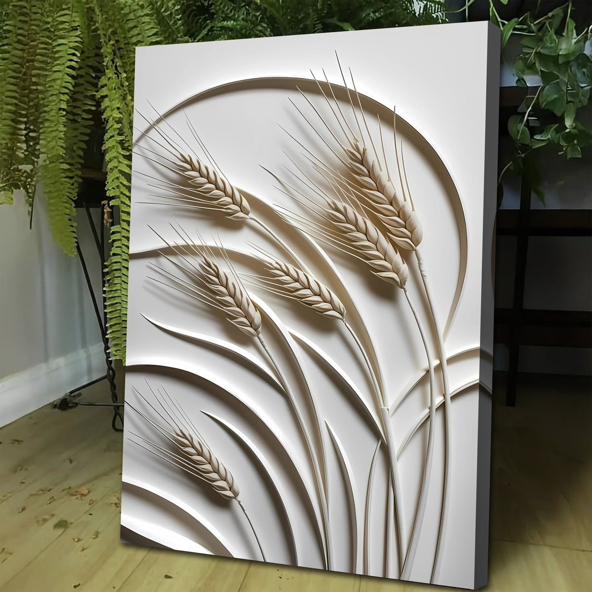 Minimalist Wheat Canvas Wall Art