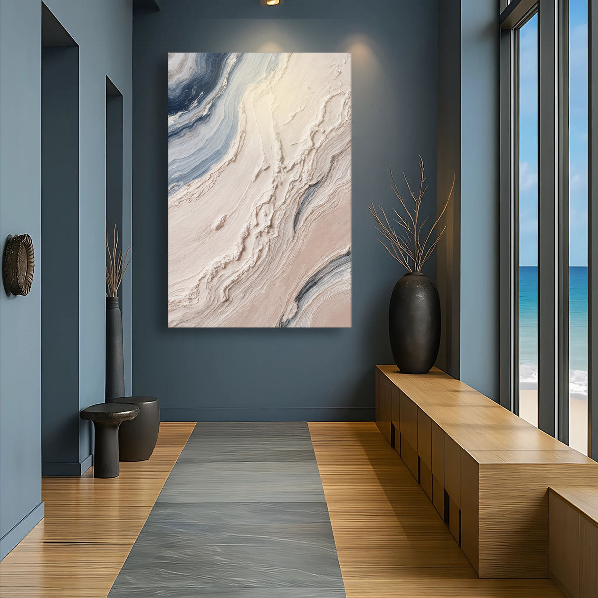 Minimalist Waves Canvas Wall Art III