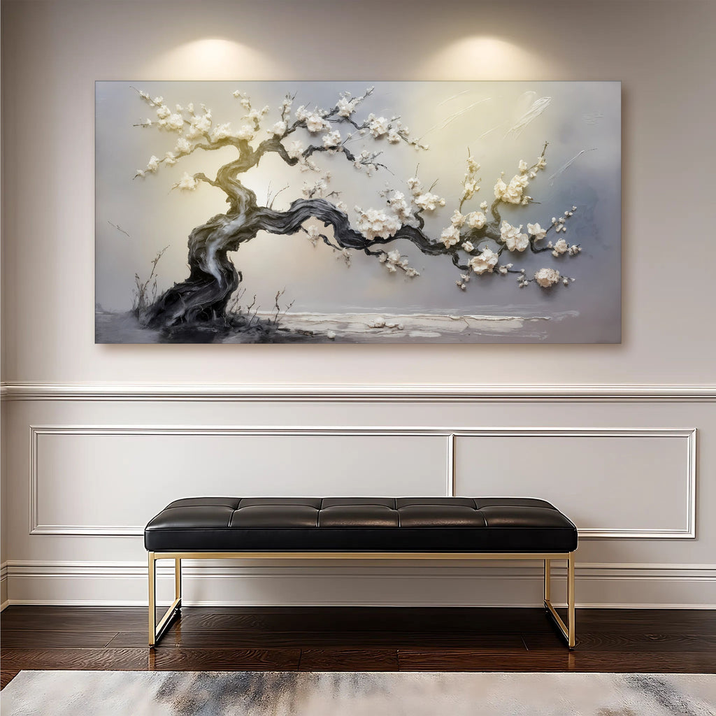 White Blossom Canvas Wall Art