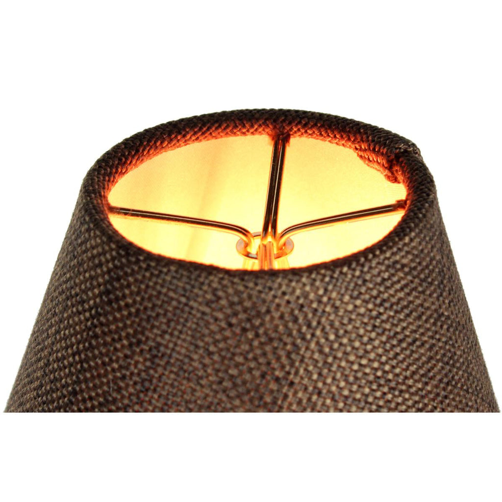 Home Concept Set of 6 Chocolate Burlap Chandelier Lamp Shade - 6"W x 5" Slant Height