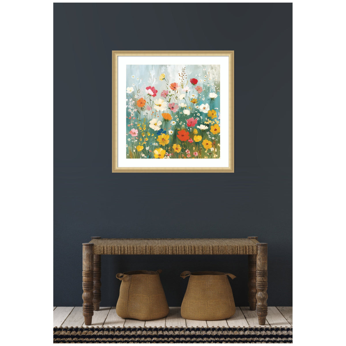 Framed Art Boho Wildflower Garden by The Creative Bunch Studio