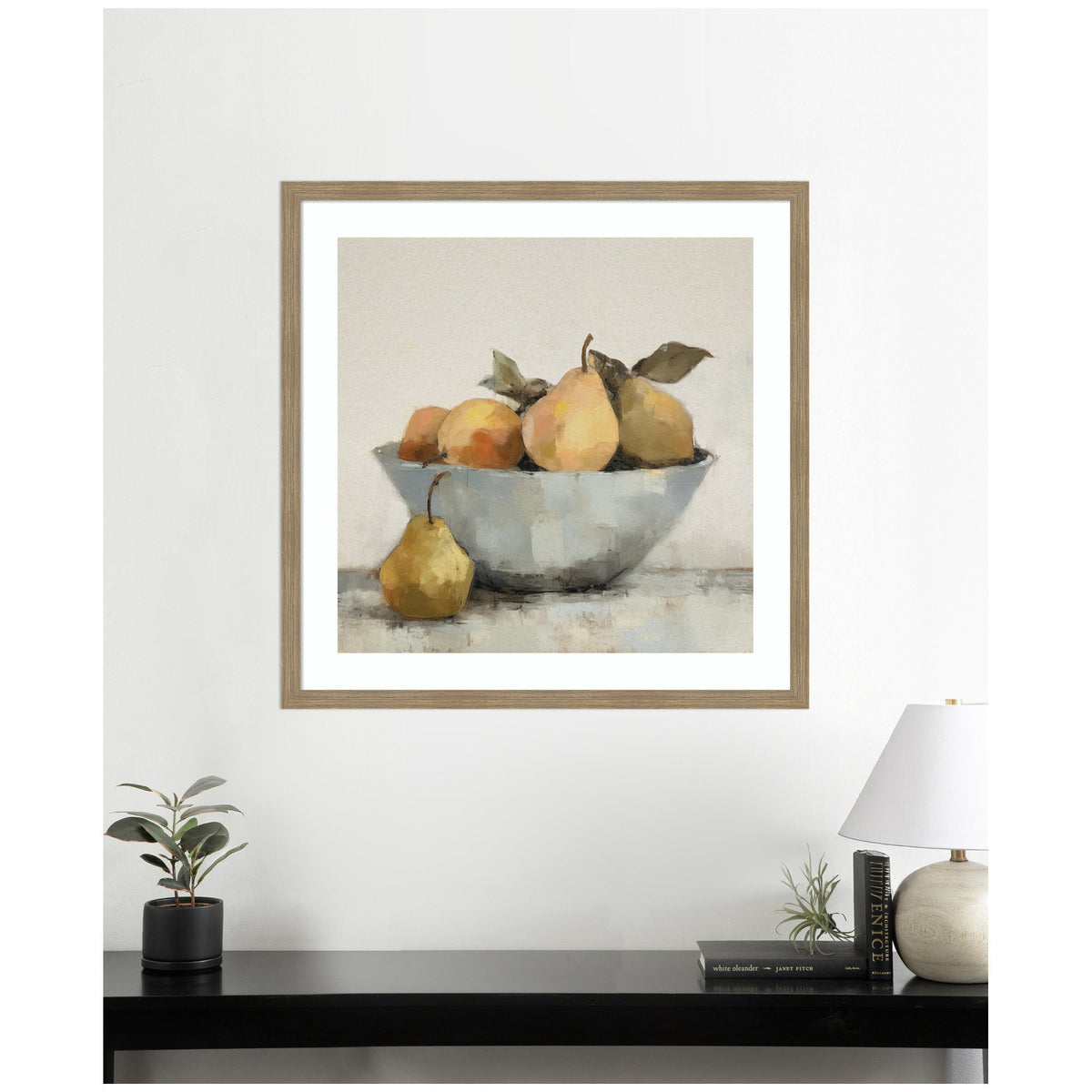 Framed Art Still Life Fruit In A Bowl Vintage Style by The Creative Bunch Studio