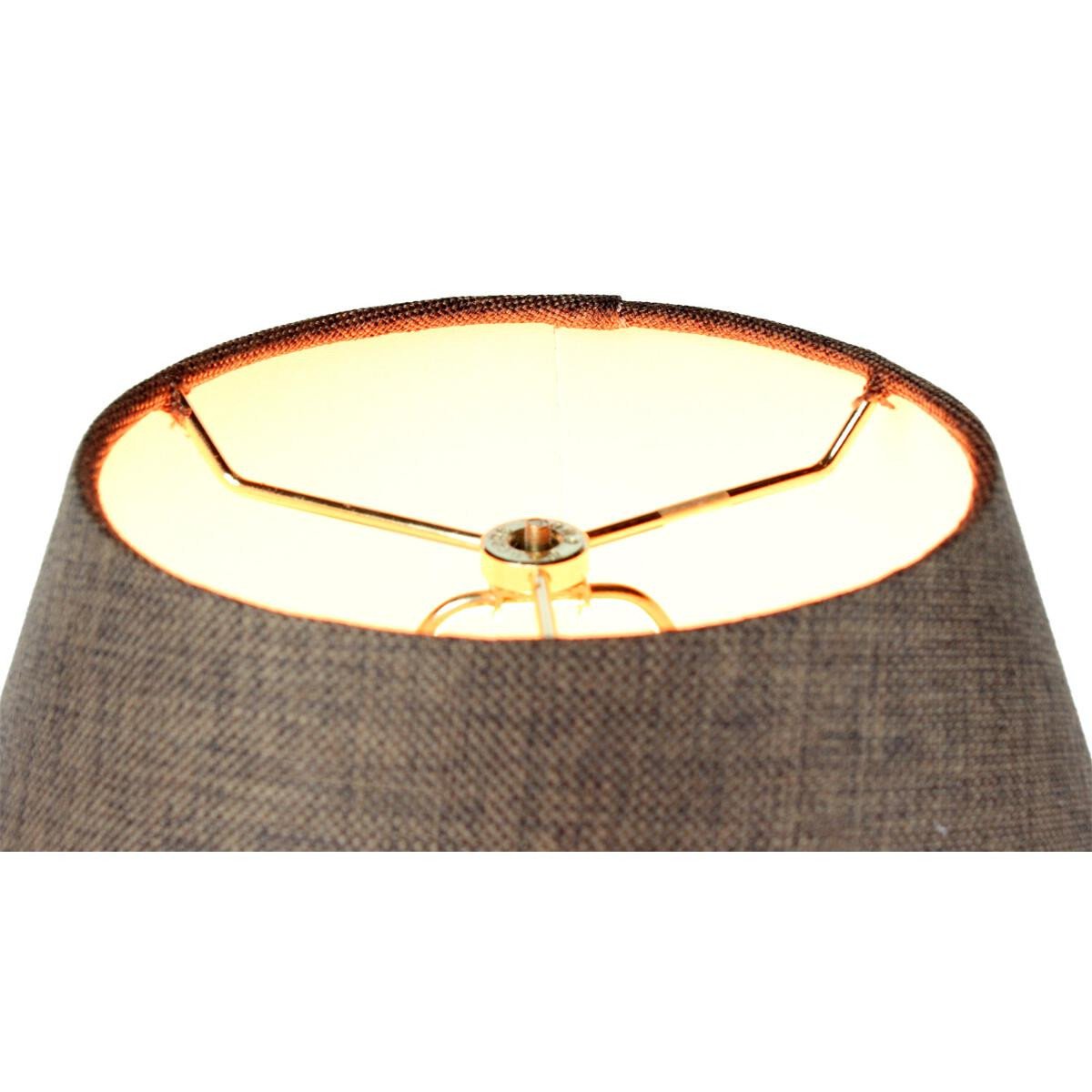 16"W x 12"H Hard Back Empire Lampshade - Chocolate Burlap