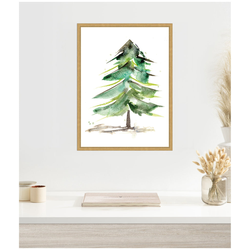 Sylvie Winter Spruce Framed Canvas by Xizhou Xie