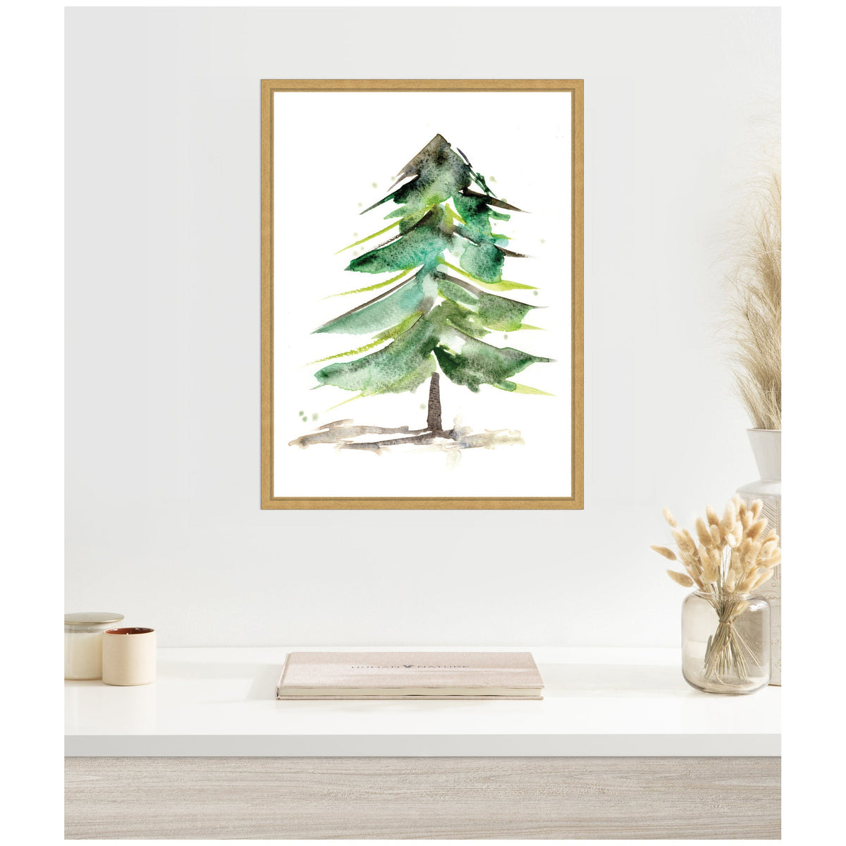 Sylvie Winter Spruce Framed Canvas by Xizhou Xie
