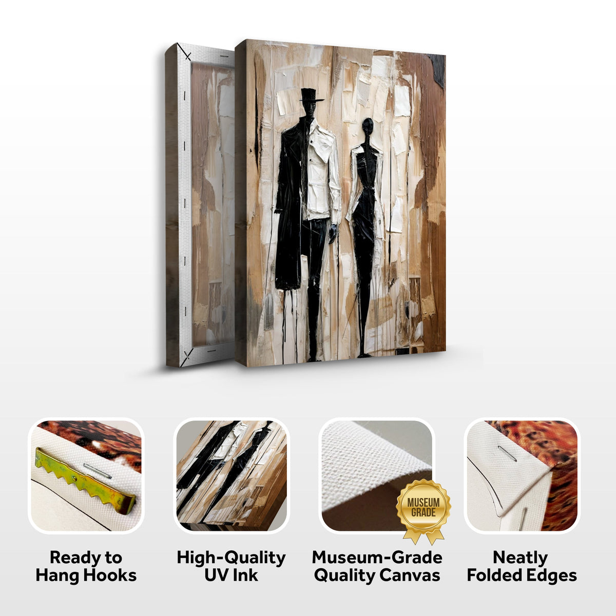 Modern Abstract Couple Canvas Wall Art