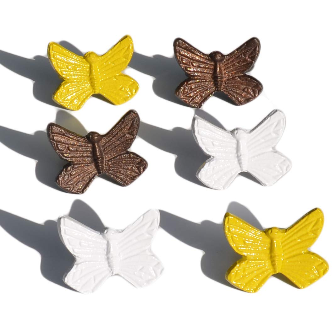 Vibhsa Colorful Butterfly Napkin Rings | Set of 6, Mixed Colors, Handcrafted Aluminum