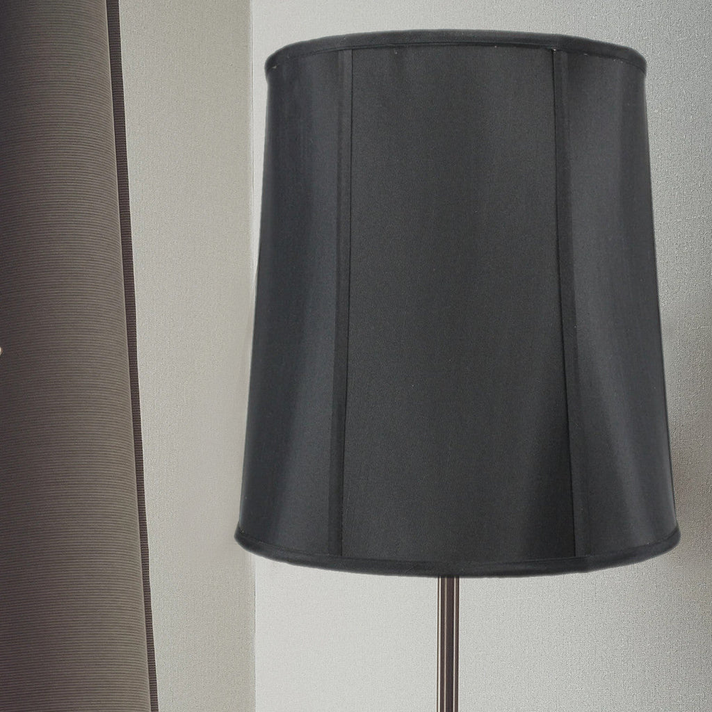 Home Concept Black Fabric Drum Lamp Shade with Gold Liner - 14"W x 15" Slant Height