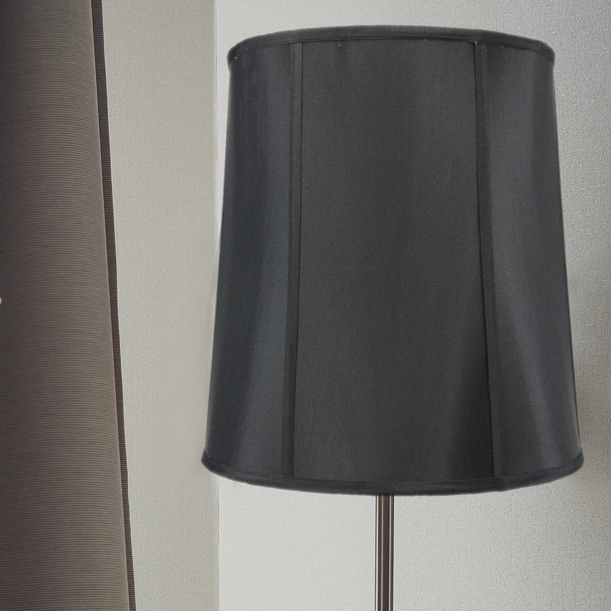 Home Concept Black Fabric Drum Lamp Shade with Gold Liner - 14"W x 15" Slant Height