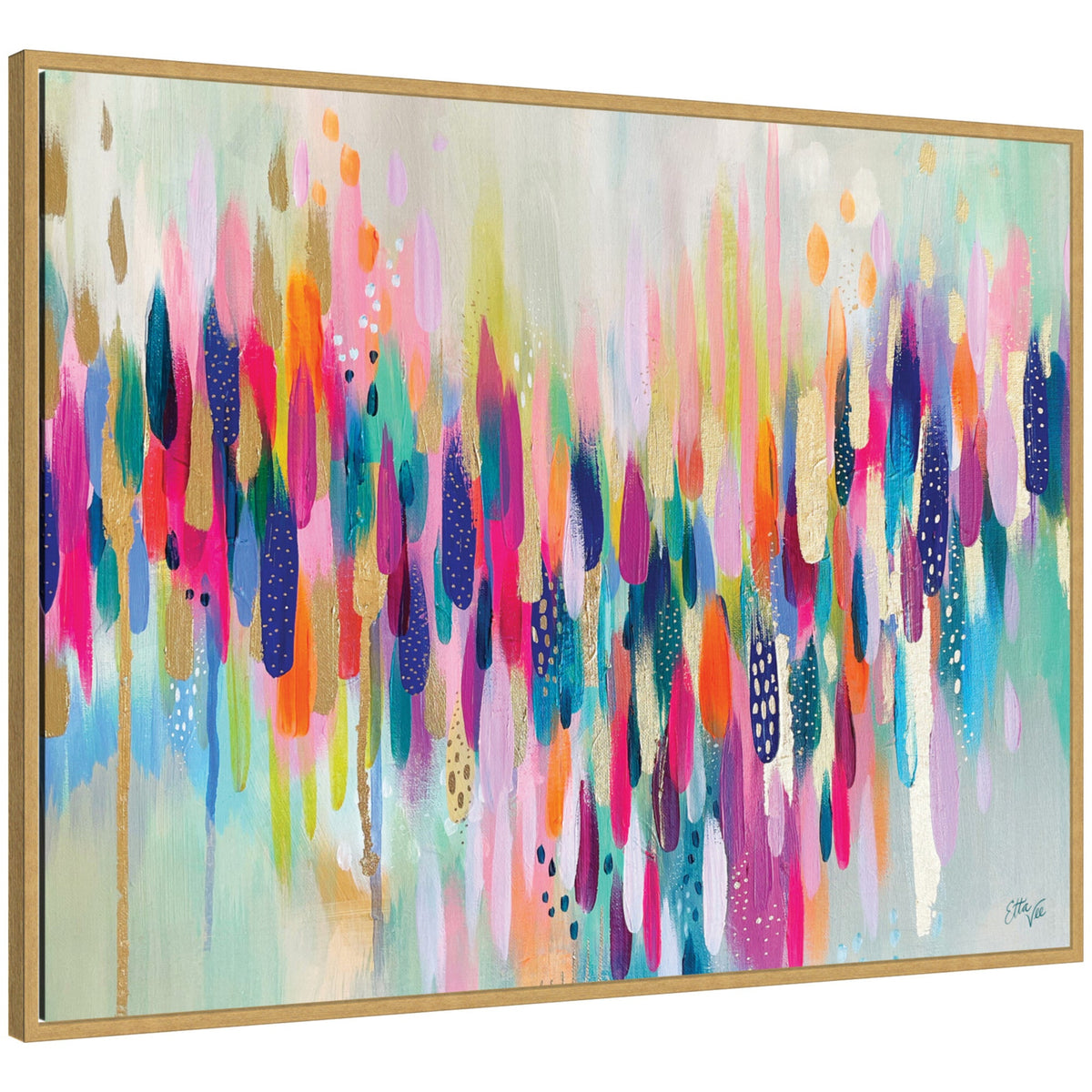 Sylvie Brushstroke 154 Horizontal Framed Canvas by Ettavee