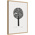 Sylvie Black and White Love Tree Linocut Framed Canvas by Giuliana Lazzerini