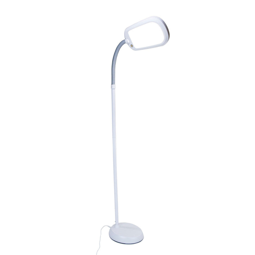 Bright Reader Full Spectrum LED Floor Lamp, Slim Design, Natural Daylight, Grey, 63"H