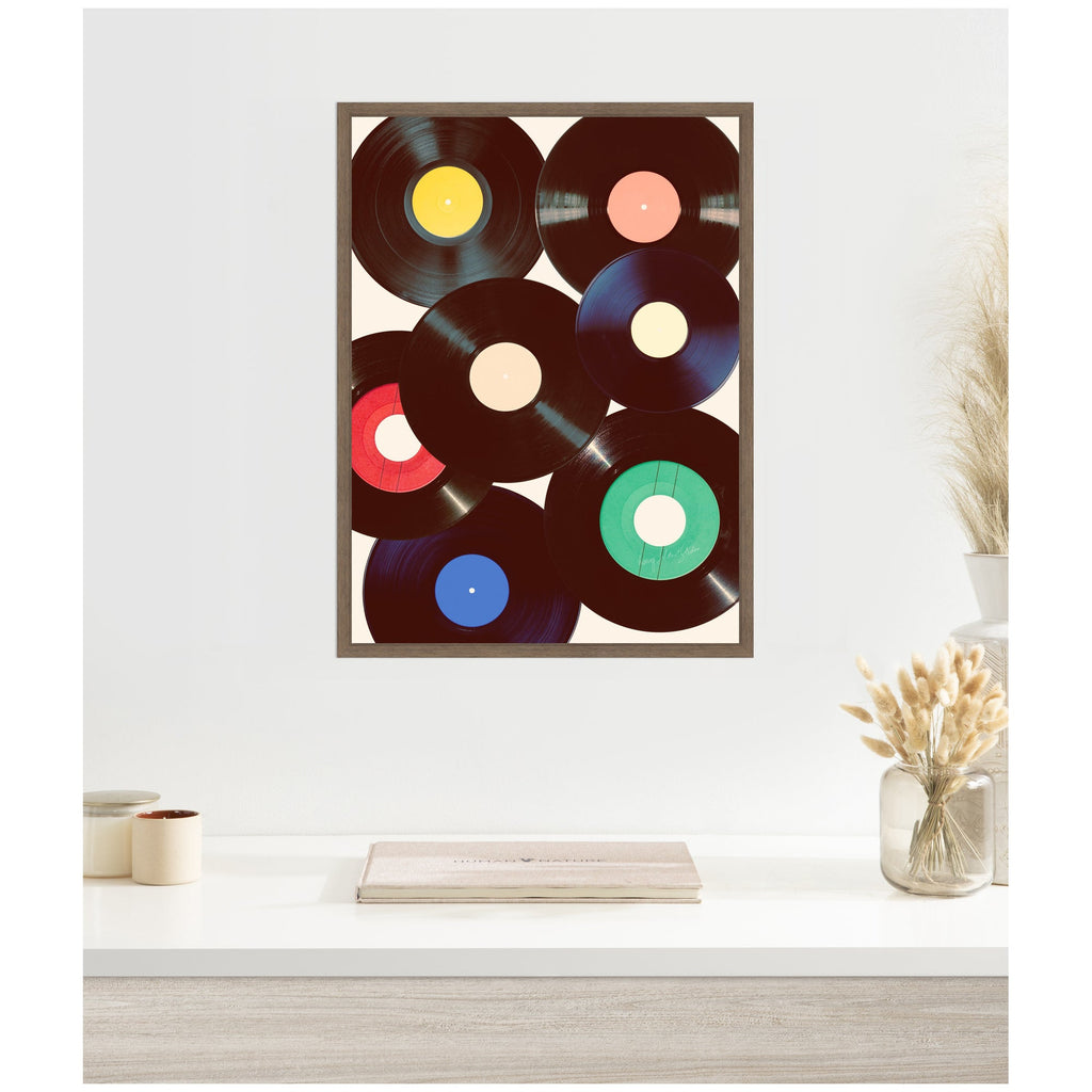 Sylvie Retro Vinyl Framed Canvas by Honey Island Studio