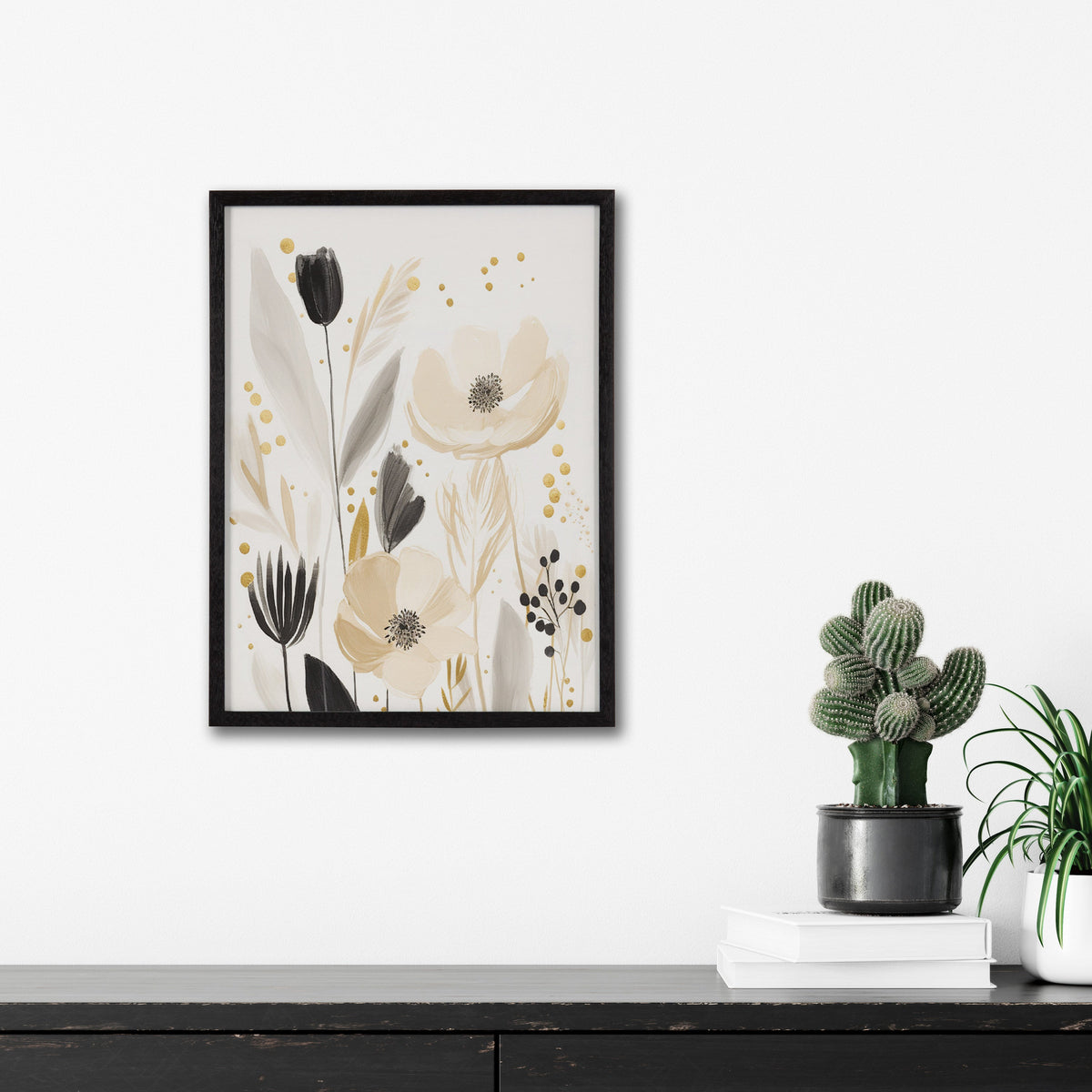 Gallery Modern Muted Cottage Floral Abstract Print by The Creative Bunch Studio