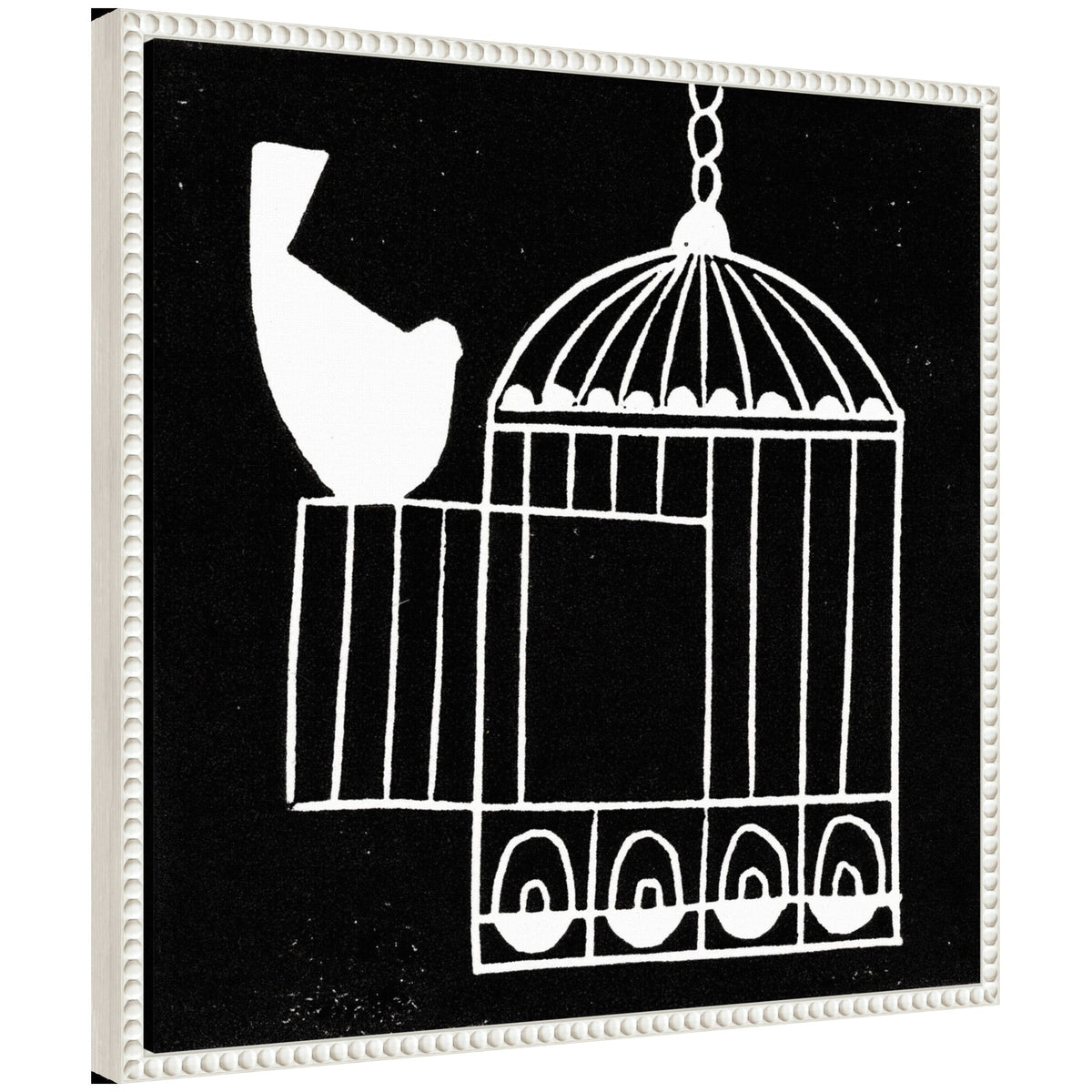 Sylvie Vivere 2 To be Free Bird Linocut Framed Canvas by Giuliana Lazzerini
