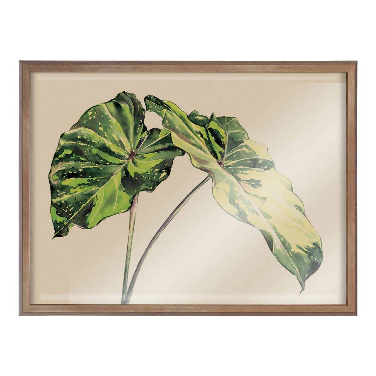 Blake Spotted Leaves Neutral Framed Printed Glass by Emily Marie Watercolors