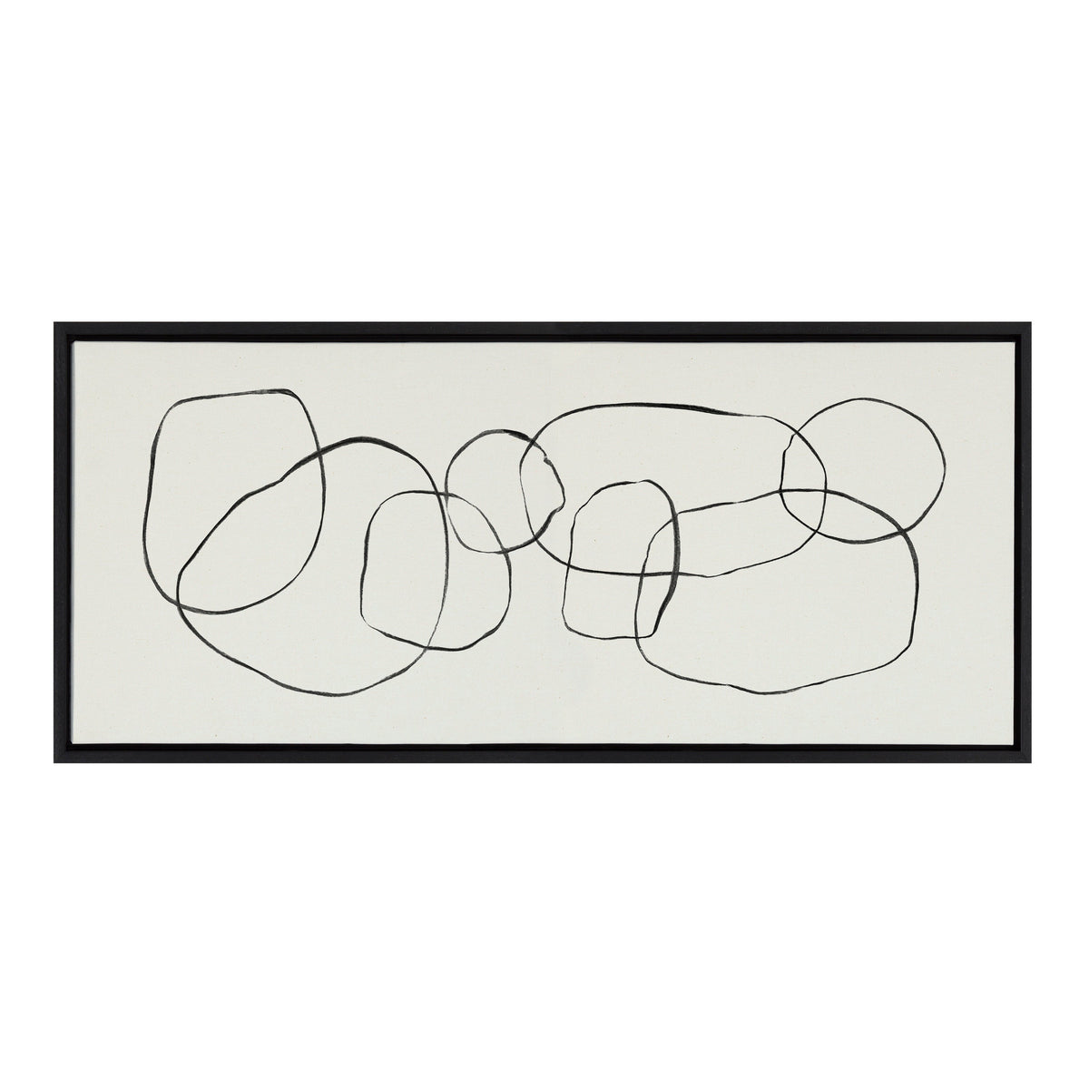 Sylvie Dancing Circles Framed Canvas by Teju Reval of SnazzyHues