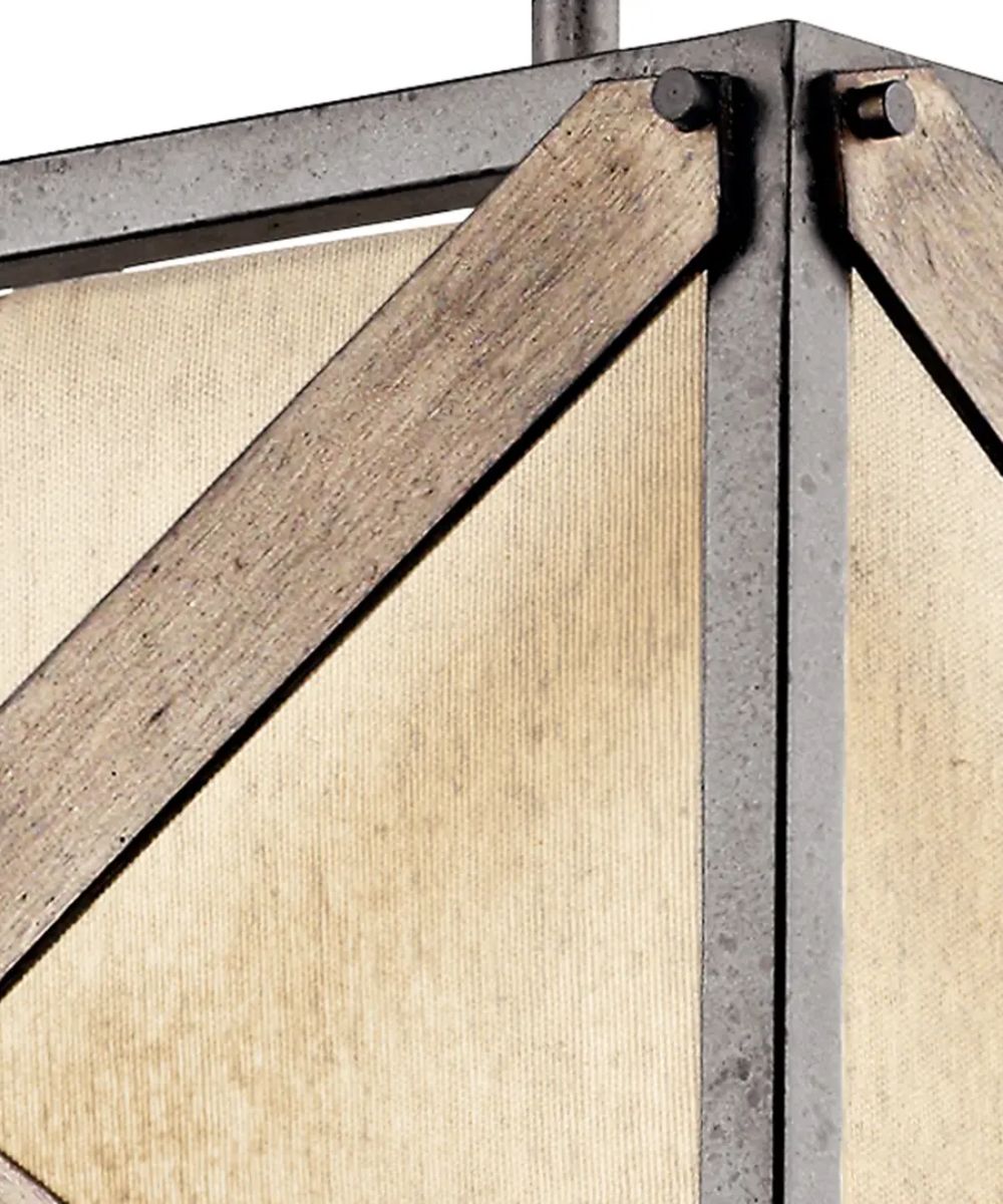 Kichler Cahoon 16"W 1-Light Anvil Iron Finish Square Shade Pendant/Semi-Flush Mount Light Fixture