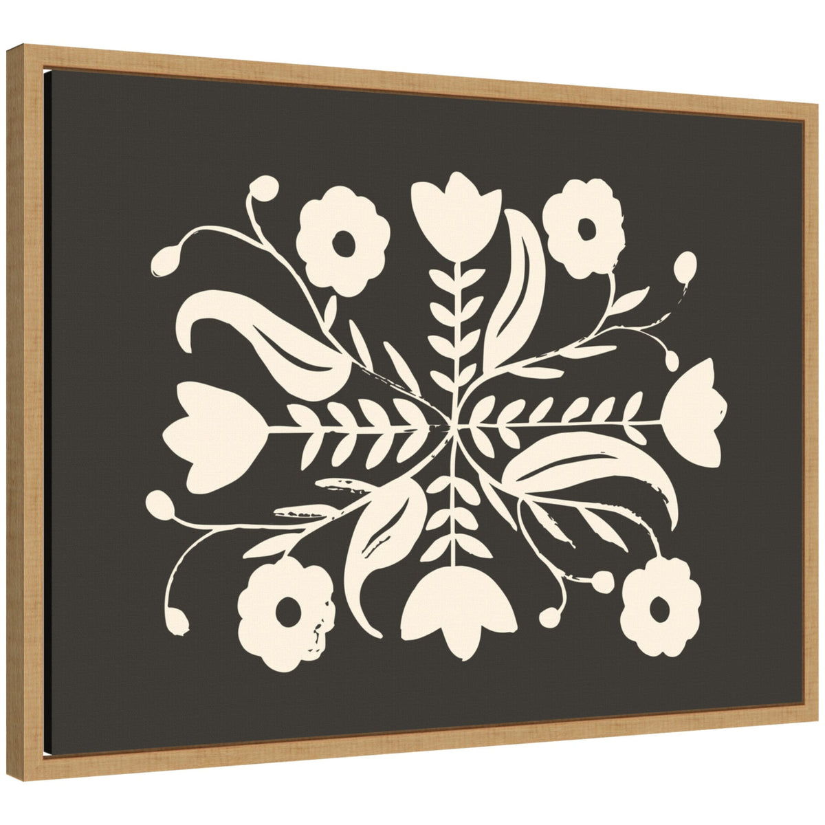 Aurelia Black Cream 012 by Vicky Yorke Framed Canvas Wall Art Print