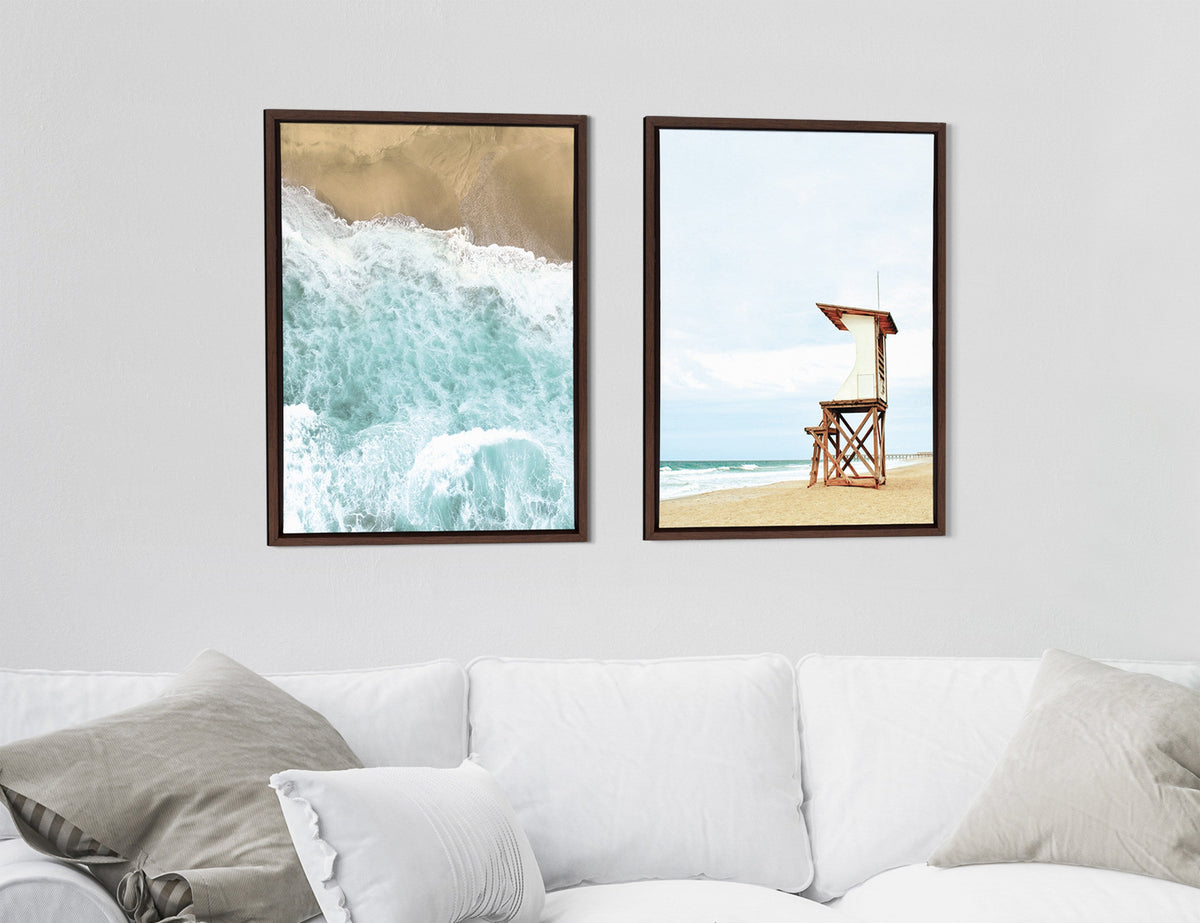 Sylvie Ocean Beach Framed Canvas Set of 2 by The Creative Bunch Studio