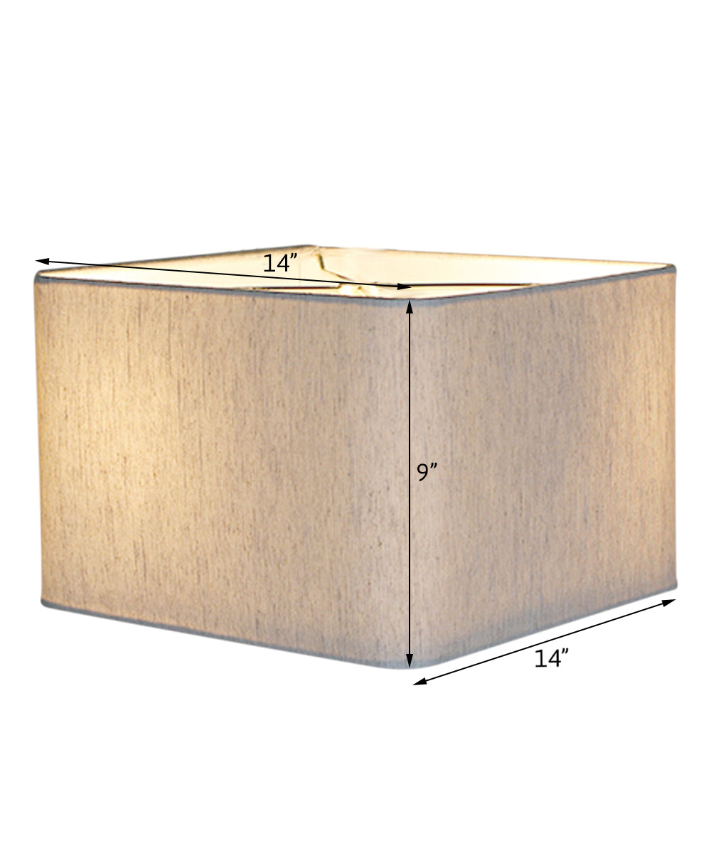 Home Concept Moderne Flush Mount Conversion Kit 14"w Rounded Corner Square Oatmeal Drum Shade