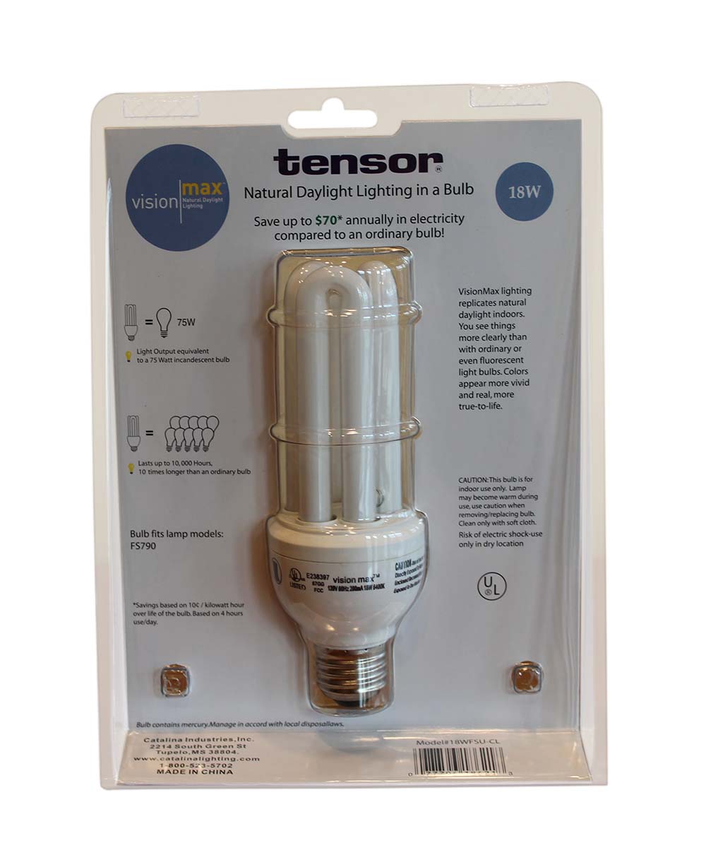 VisionMax 18W Full Spectrum CFL Replacement Light Bulbs, Standard E26 Base, 6-Pack