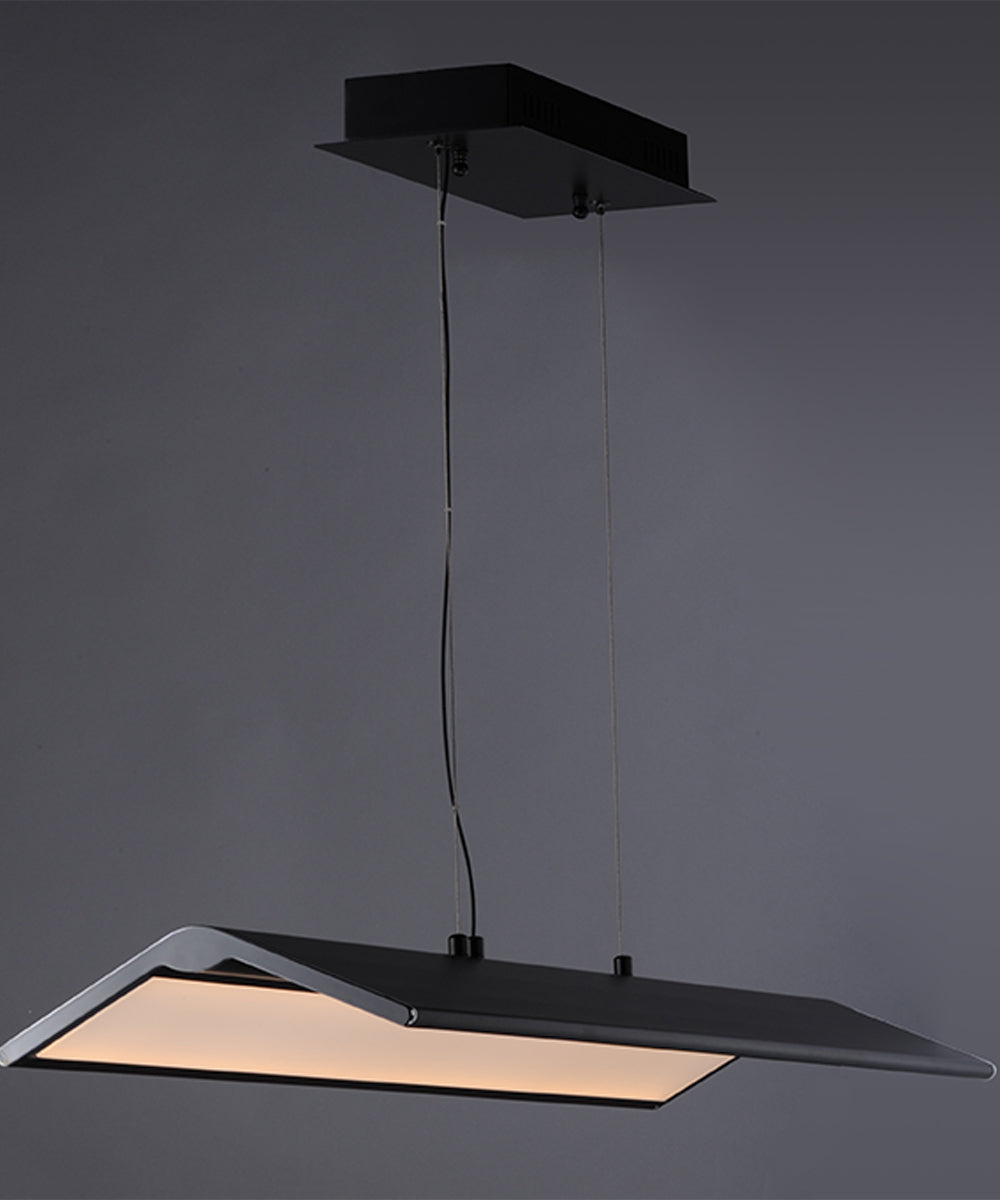 ET2 Glider 36"L 1-Light LED Island Light Black and Polished Chrome Finish