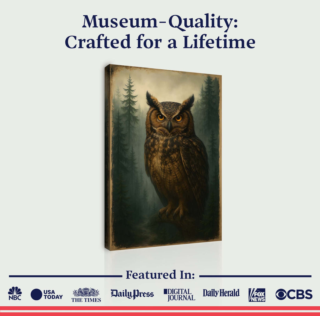 Watcher Of The Woods Owl Canvas Wall Art