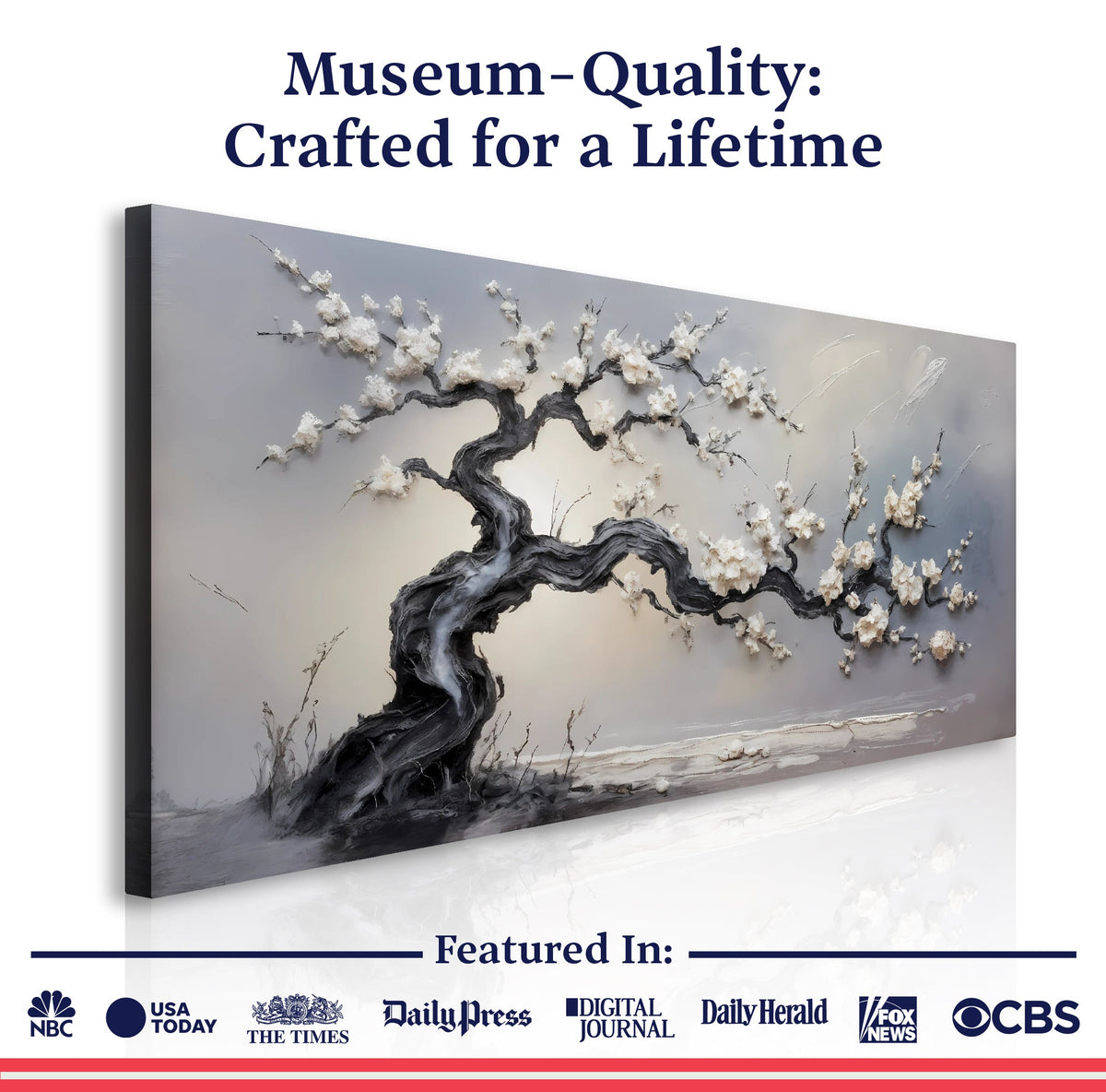 White Blossom Canvas Wall Art