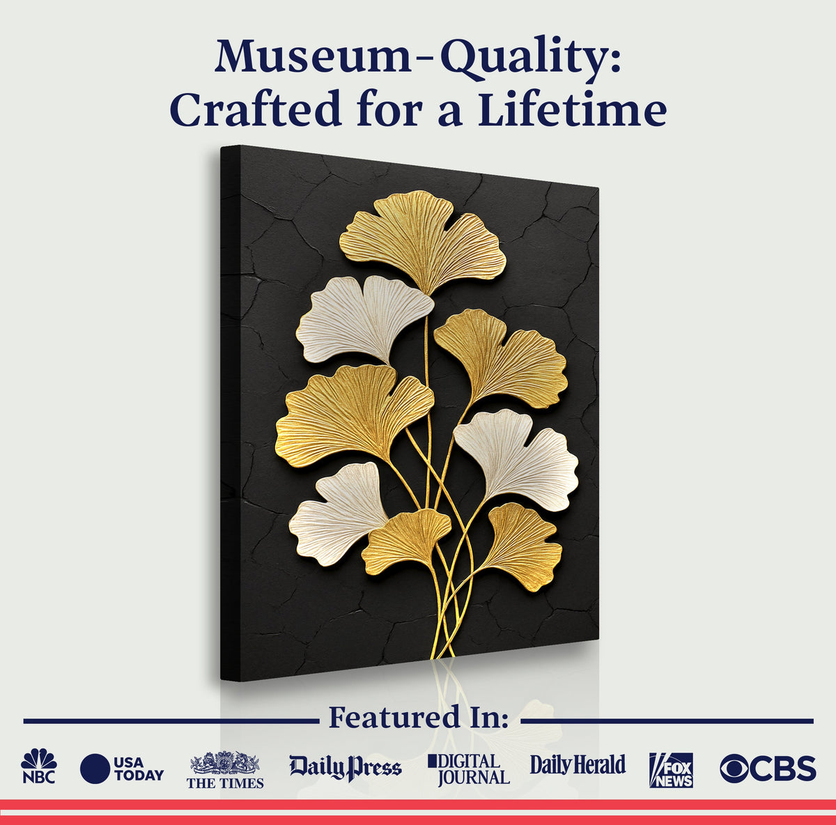 Golden Ginkgo Canvas Wall Art