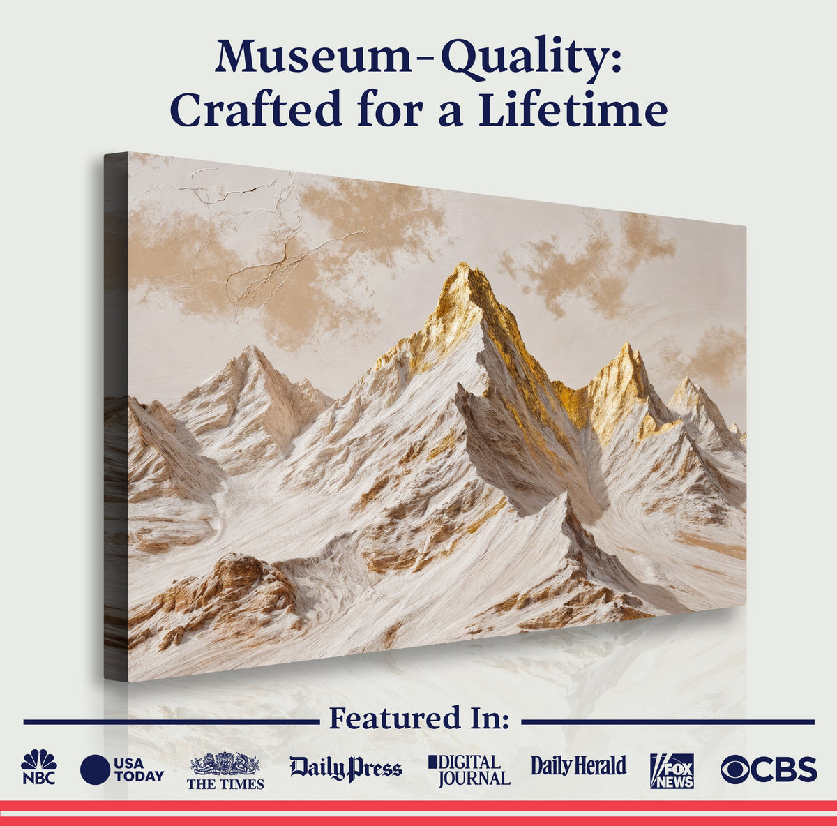 Golden Peaks Canvas Wall Art