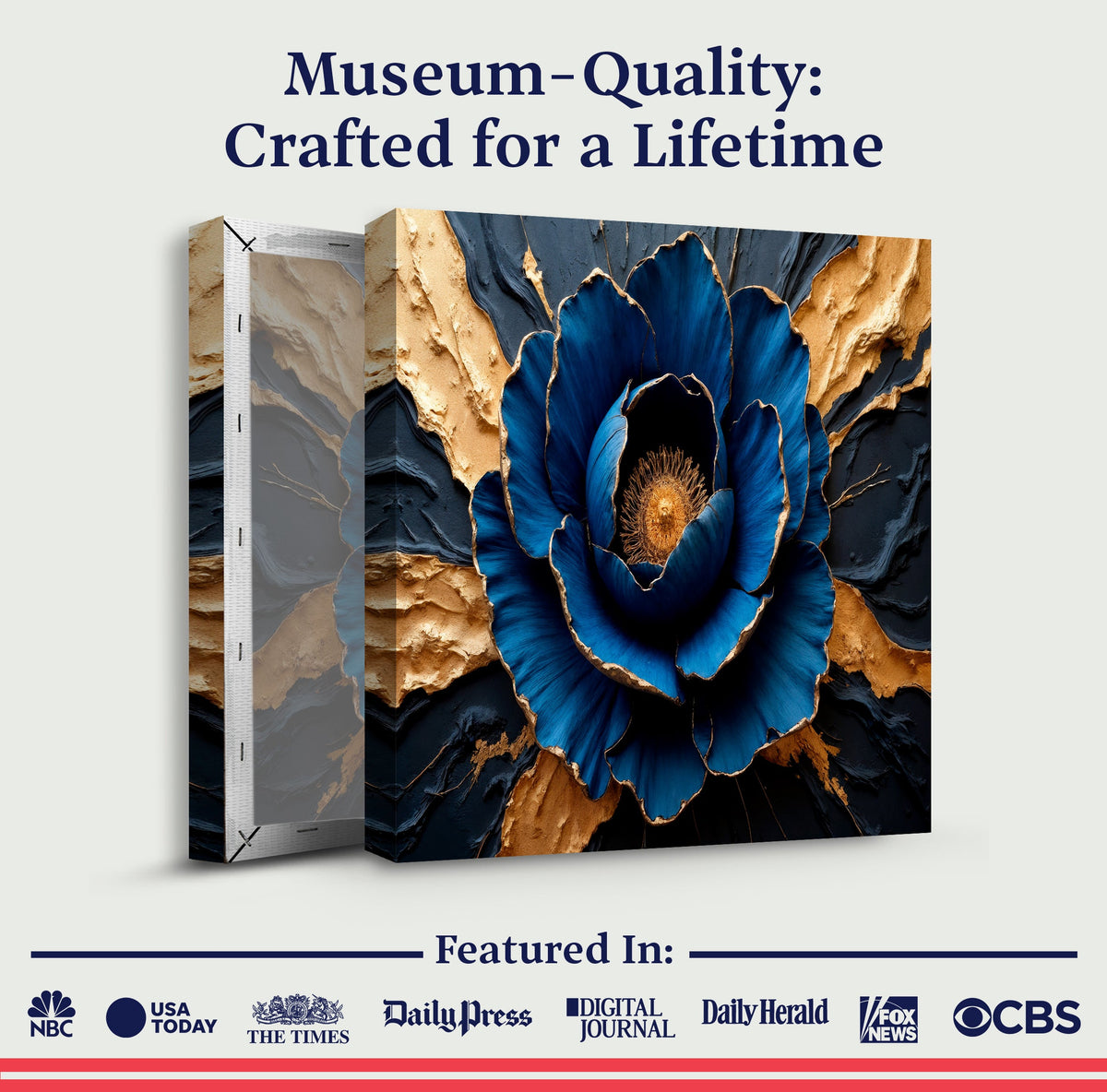 Sapphire Bloom Canvas Wall Art