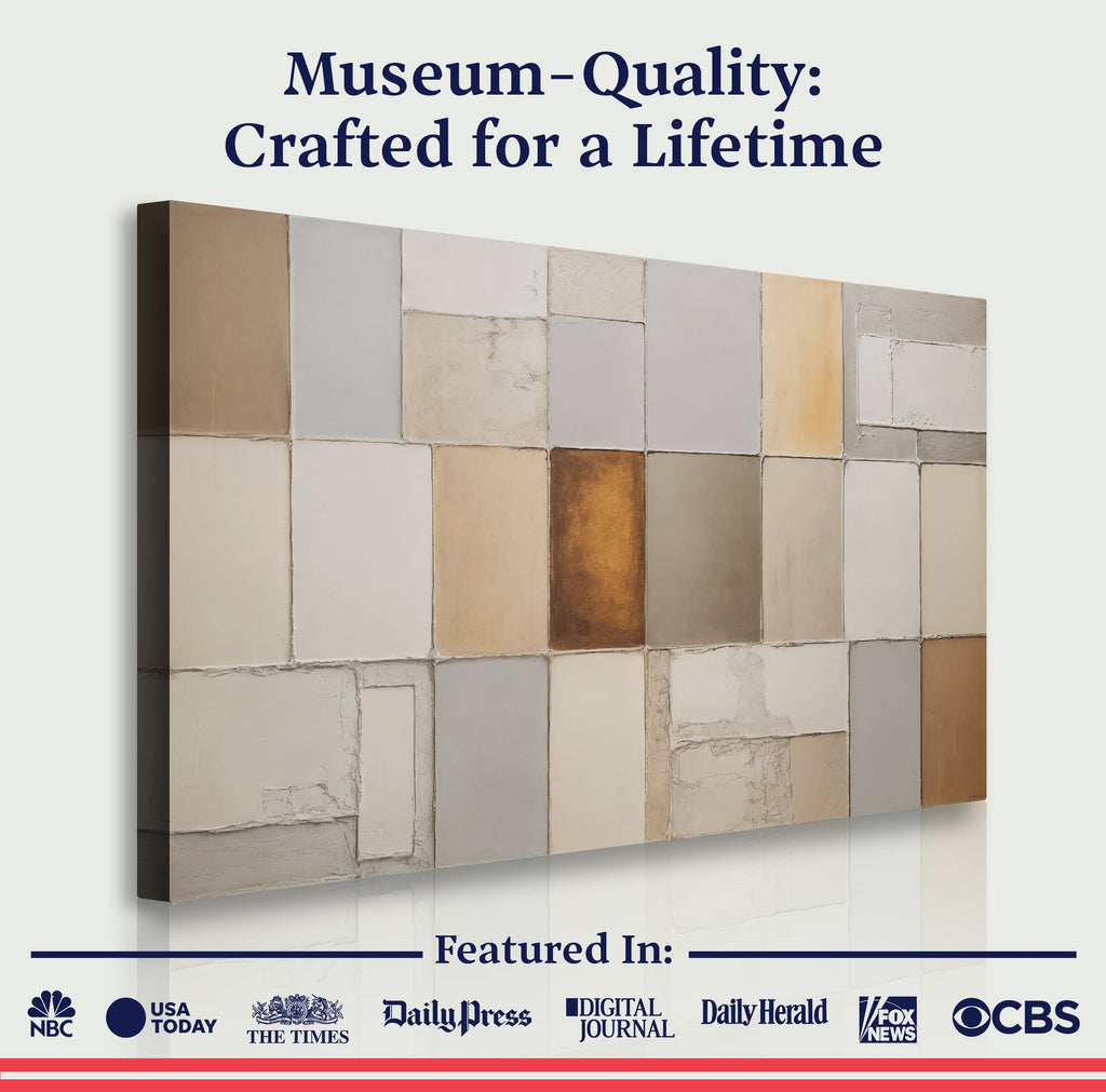 Earth Tones Patchwork Geometric Wall Art