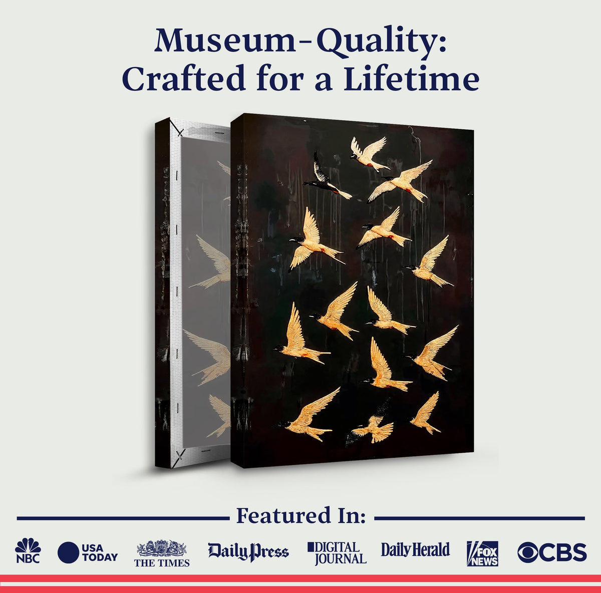 Abstract Flying Swallow Canvas Wall Art