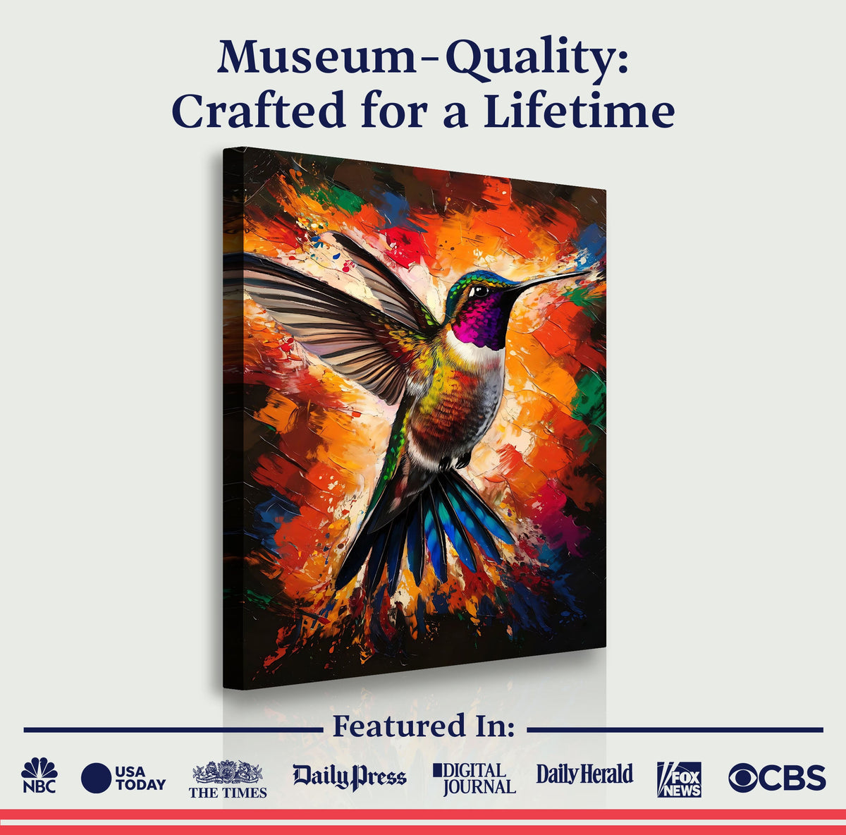 Humming Bird Abstract Canvas Wall Art
