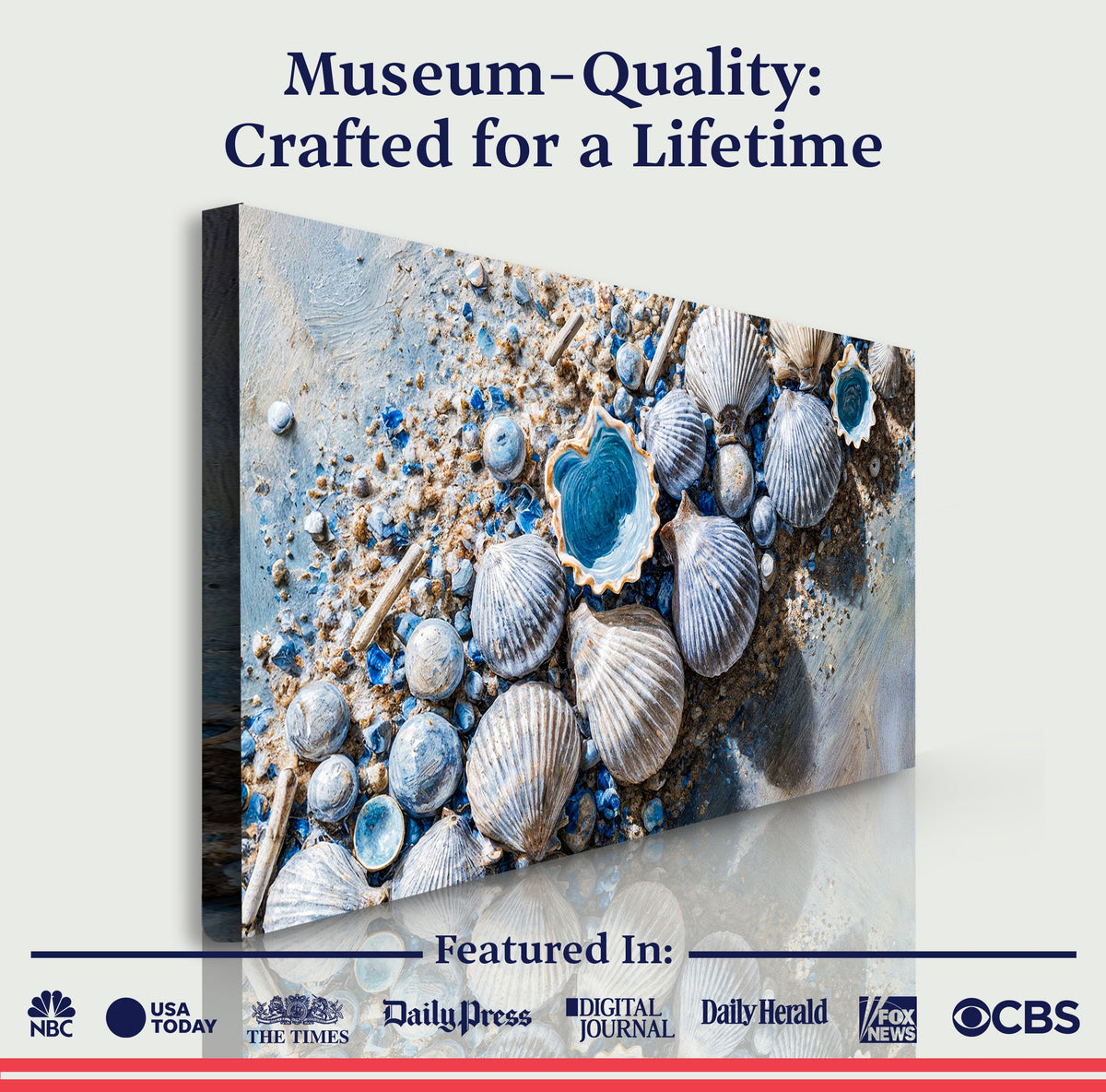 Sea Shells Modern Coastal Canvas Wall Art II