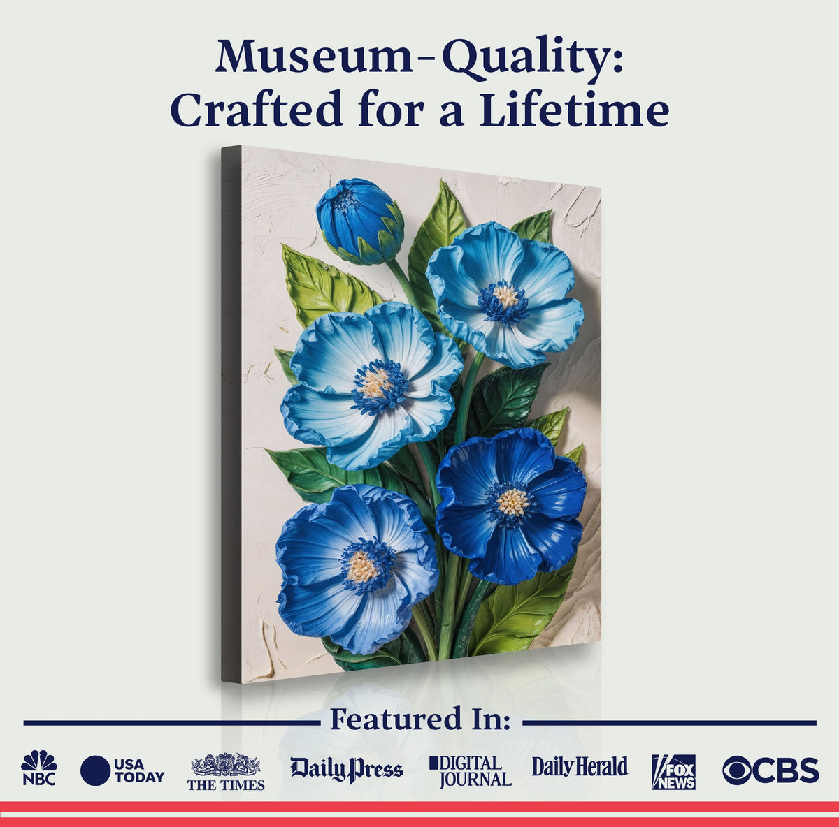Blue Blossom Bouquet Canvas Wall Art