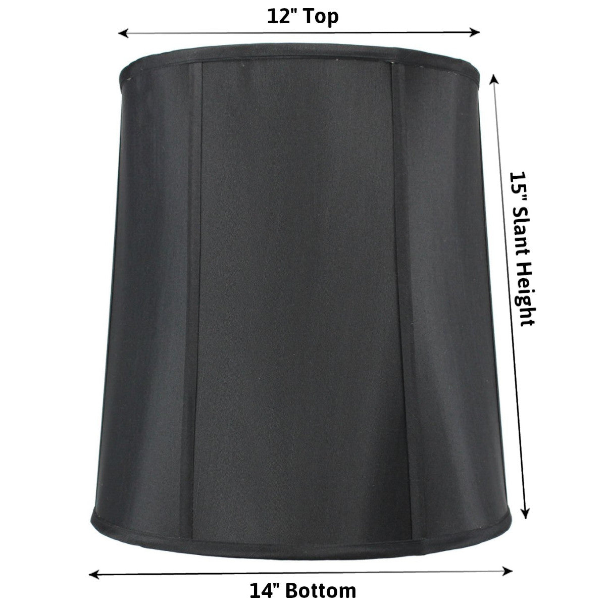 Home Concept Black Fabric Drum Lamp Shade with Gold Liner - 14"W x 15" Slant Height