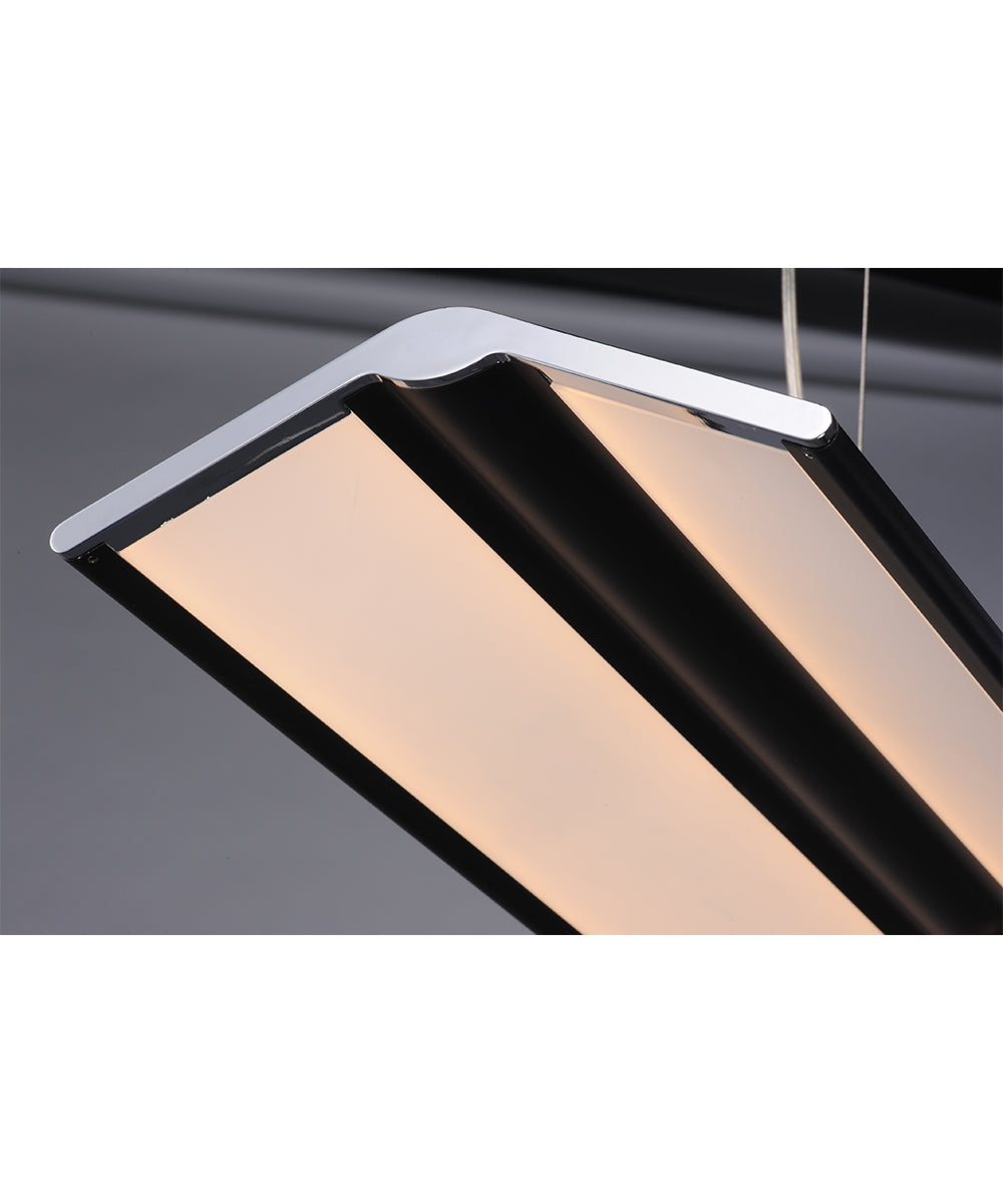 ET2 Glider 46"L 1-Light LED Island Light Black and Polished Chrome Finish