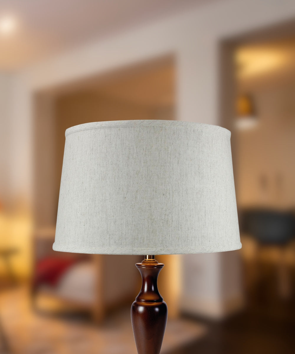 Home Concept Shallow Drum Hardback Lamp Shade Textured Oatmeal - 16"W x 10" Slant Height