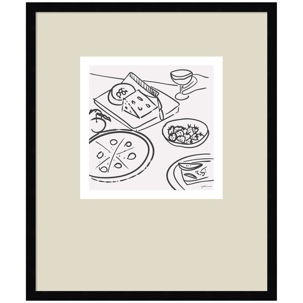 Dinner Club by Gabrielly Guedes Framed Wall Art Print