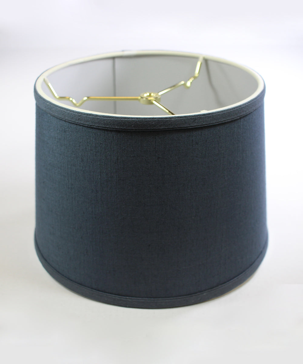 Home Concept Hardback Shallow Drum Lamp Shade Textured Slate - 12"W x 8" Slant Height, Spider Fitter