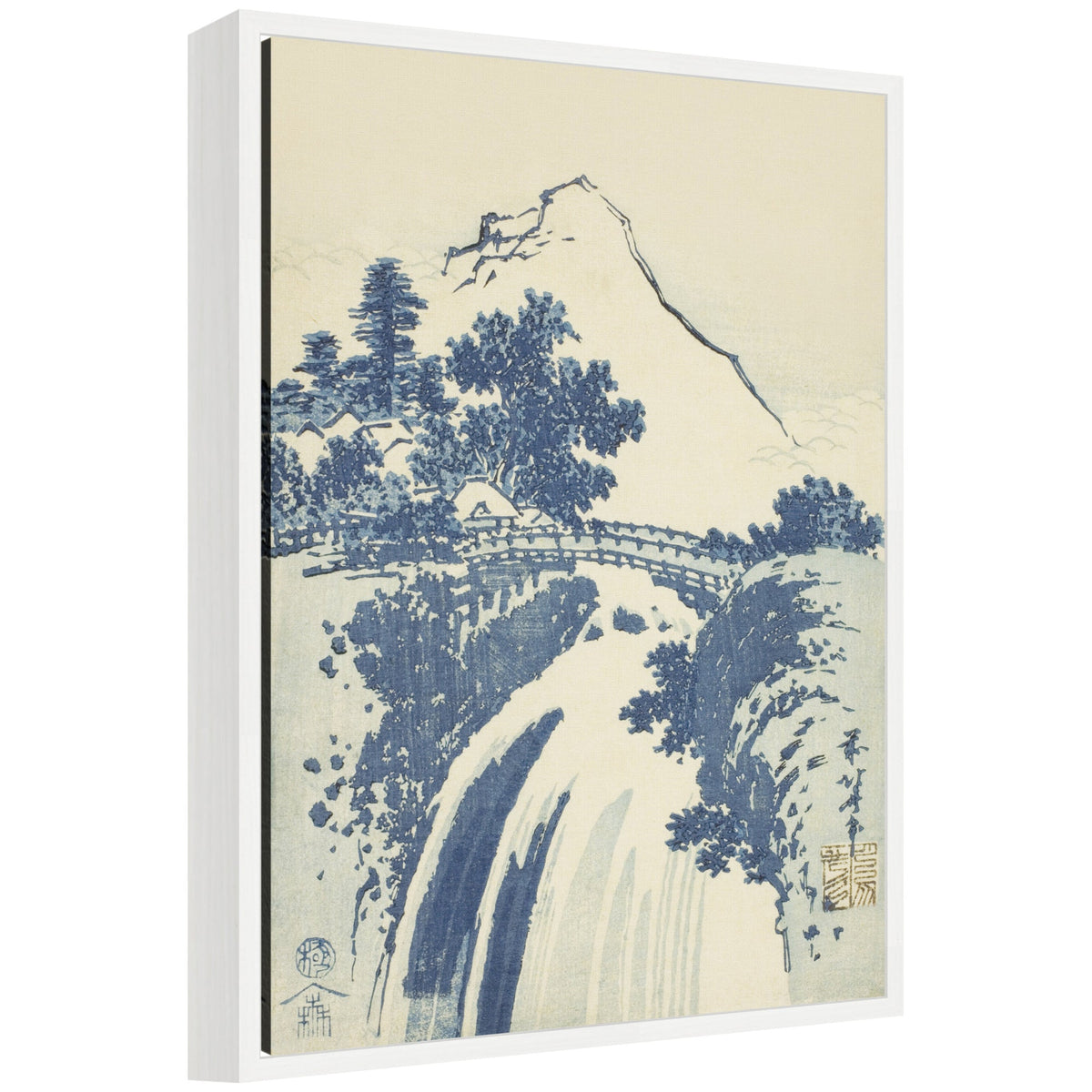 Sylvie Katsushika Hokusai Landscape with Waterfall 1831 Framed Canvas by The Art Institute of Chicago