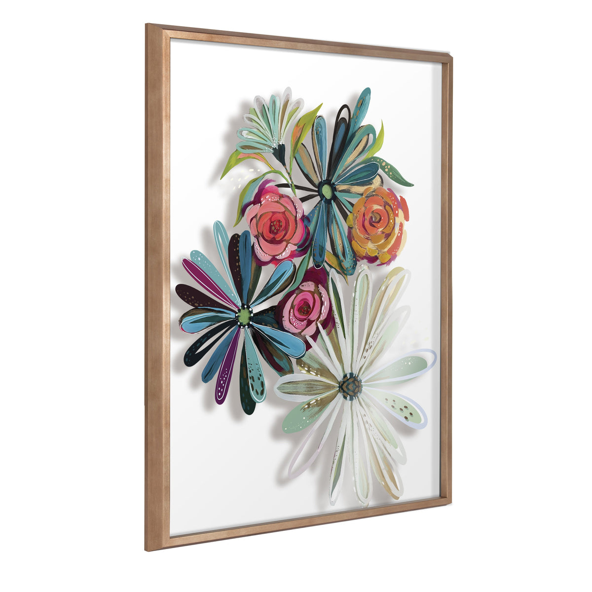 Blake Flowers on Glass 2 Whole Flowers Framed Printed Art by Jessi Raulet of Ettavee