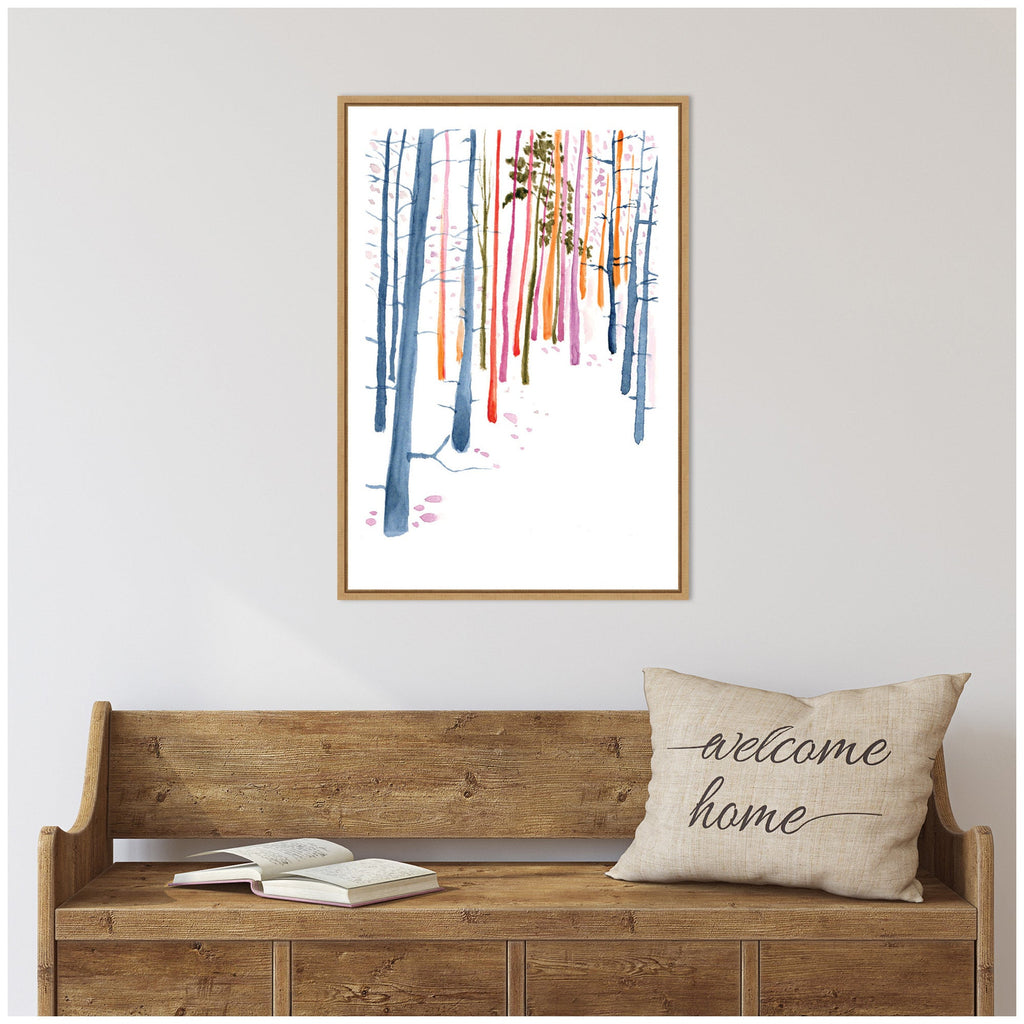 Sylvie Colorful Woodland Trees Framed Canvas by Viola Kreczmer