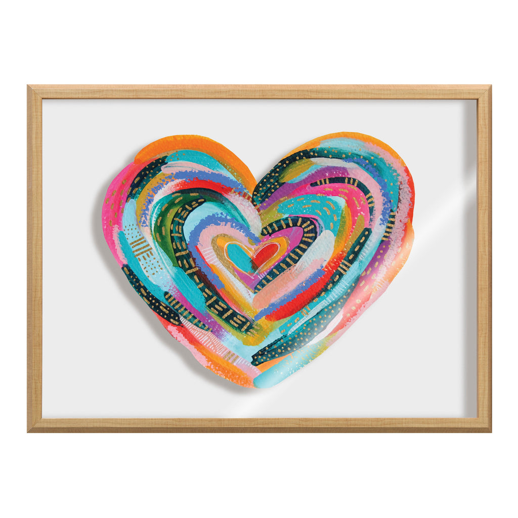 Blake Labyrinth Heart Framed Printed Glass by Jessi Raulet of Ettavee