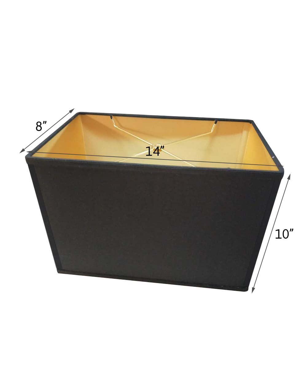 Home Concept Black Rectangular Drum Lamp Shade - 14"W x 10" Slant Height, Spider Fitter