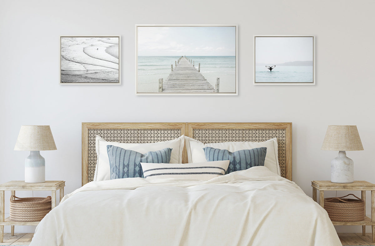 Sylvie Ocean Beach Framed Canvas Set of 3