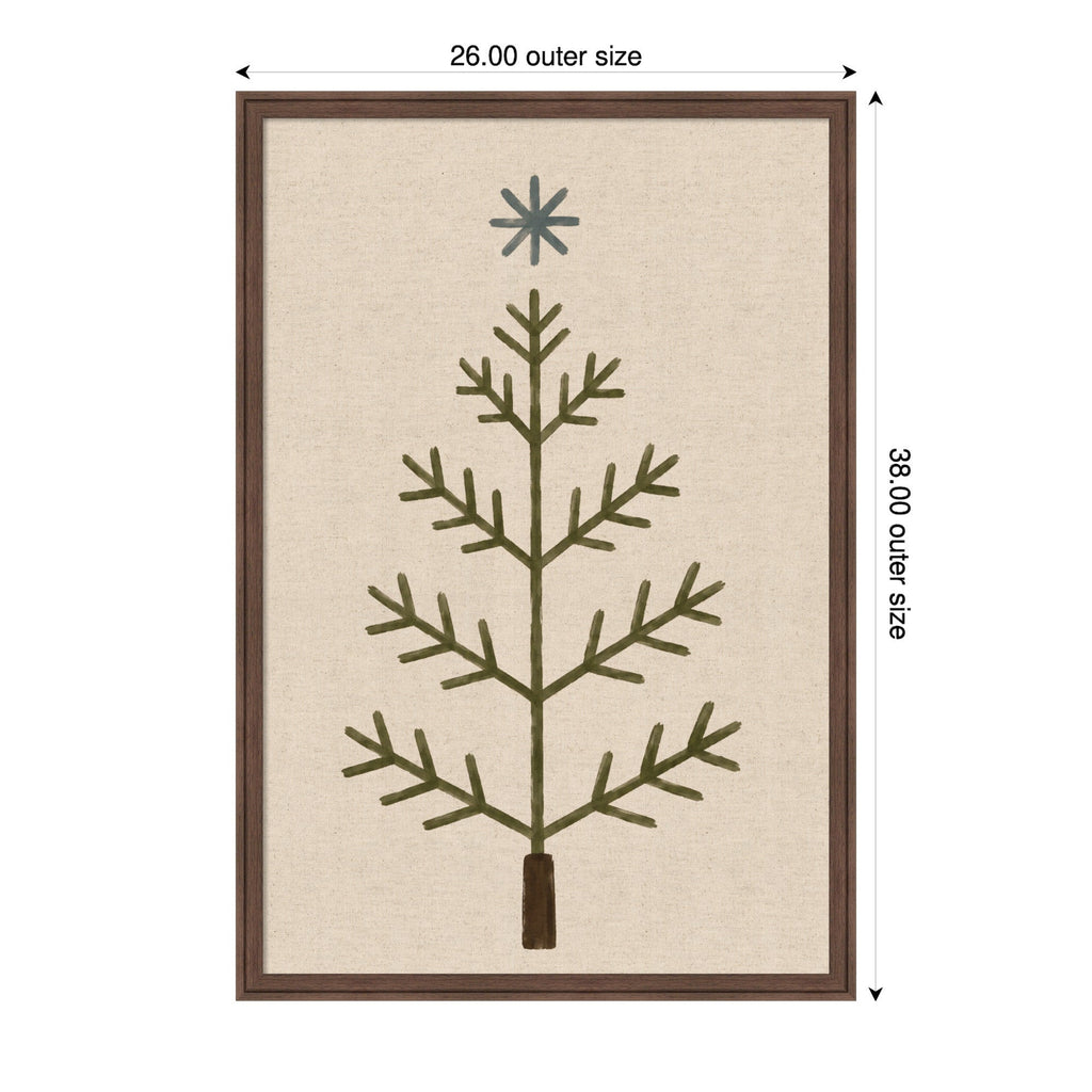 Framed Fabric Magnetic Board Scandi Tree Linen Wall Organization