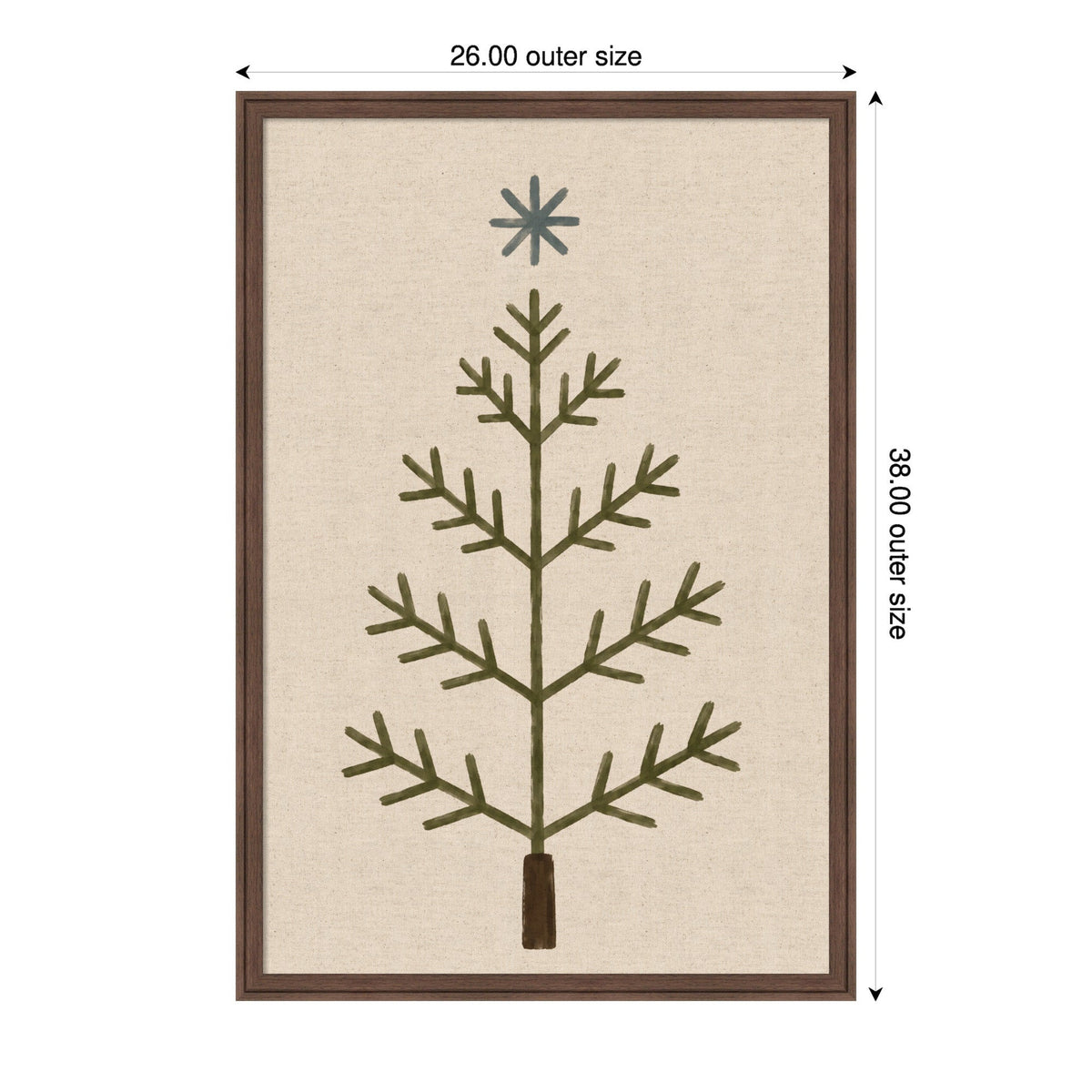 Framed Fabric Magnetic Board Scandi Tree Linen Wall Organization